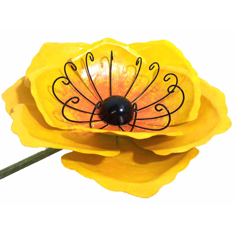 Symple Stuff Metal Poppy Garden Stake Wayfair.co.uk